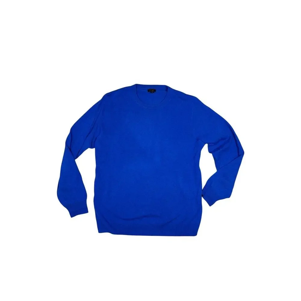 J. Crew Vibrant Royal Blue Cashmere Crewneck Sweater Men's Large